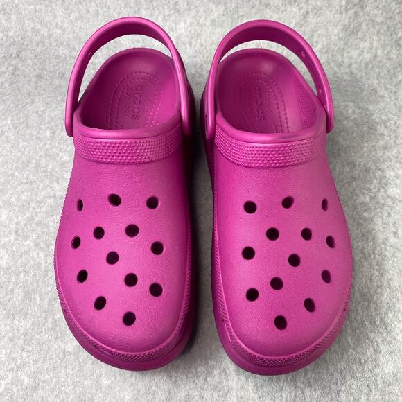 Crocs Womens 10 Mens 8 Classic Crush Platform Clog Fuchsia Pink - Picture 8 of 9